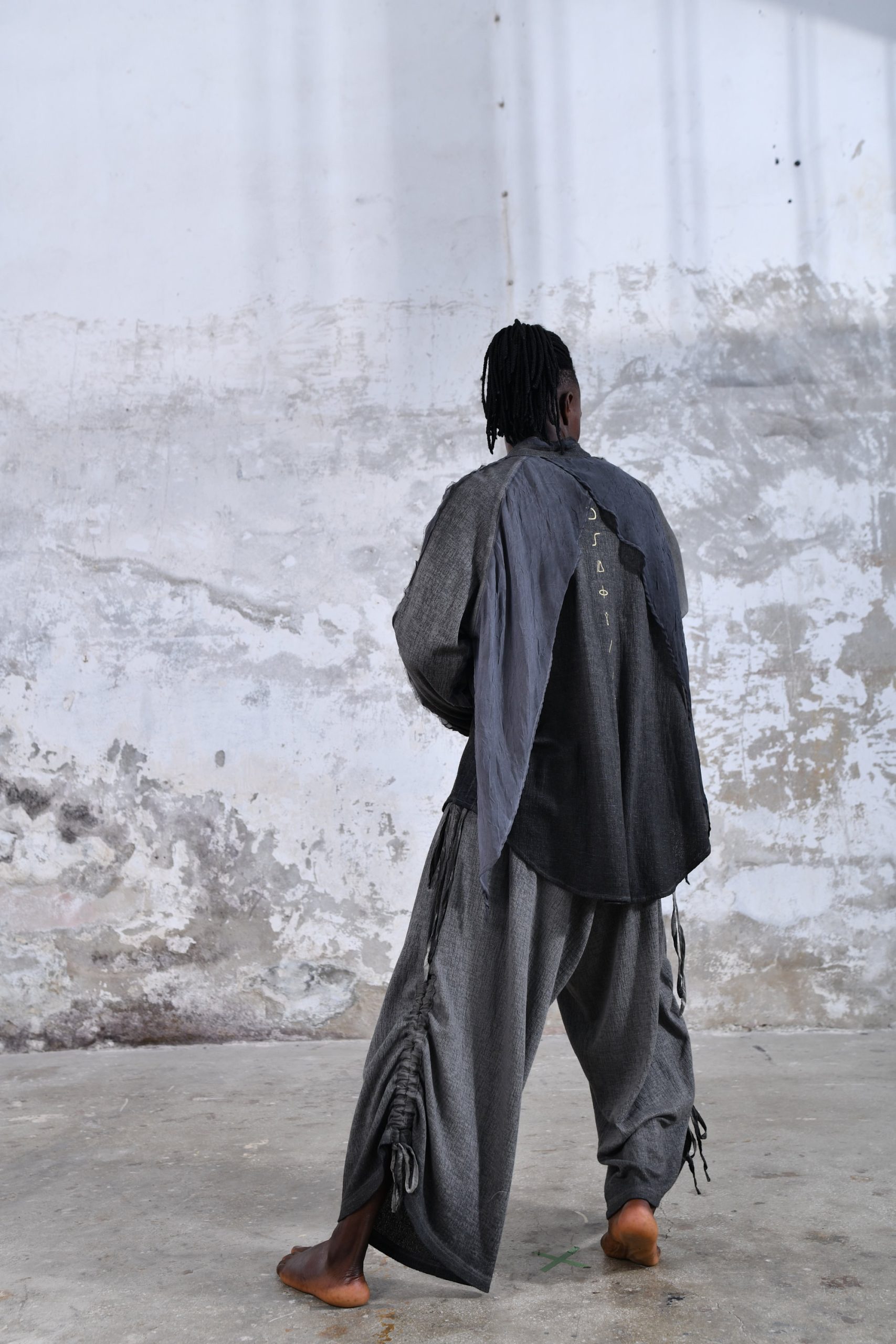 Black Menswear Shirt Boho Men Ceremony Outfit Sustainable