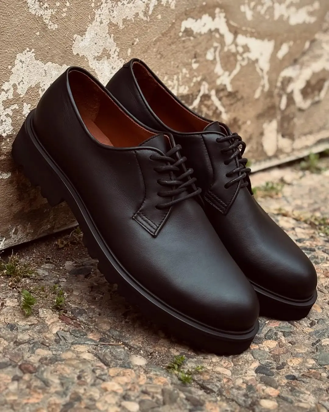 Genuine Leather Men's Derby Black Brown Classic