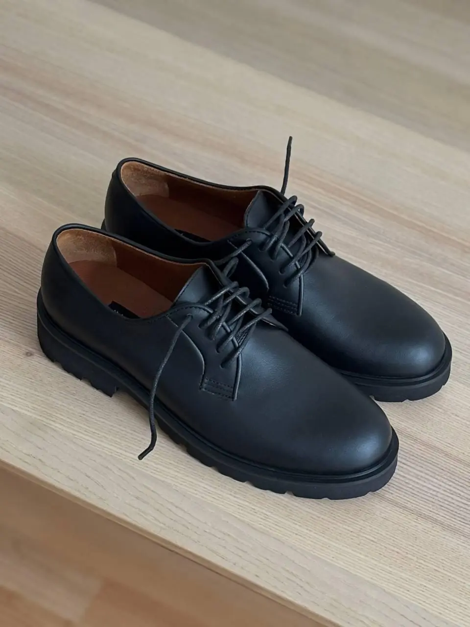 Handcrafted Leather Derby Shoes Men's Black Brown